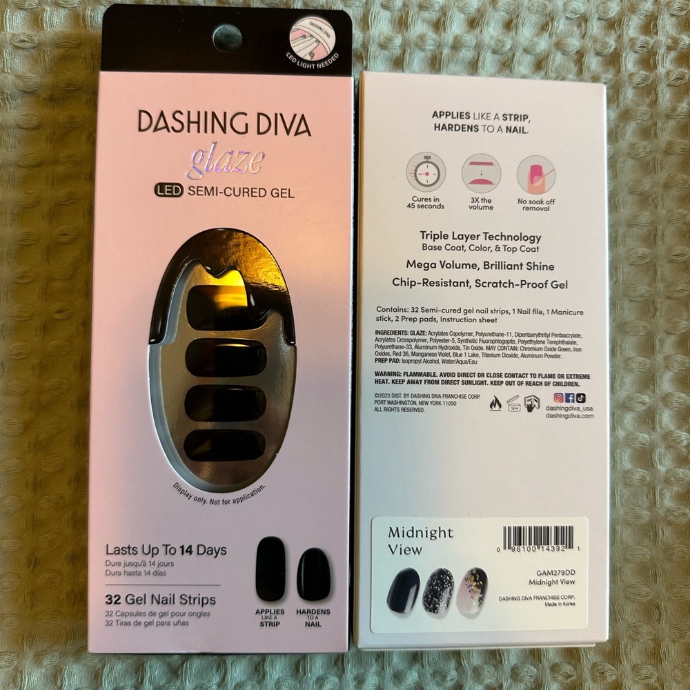 Dashing Diva Glaze - set of 2 - black shimmer